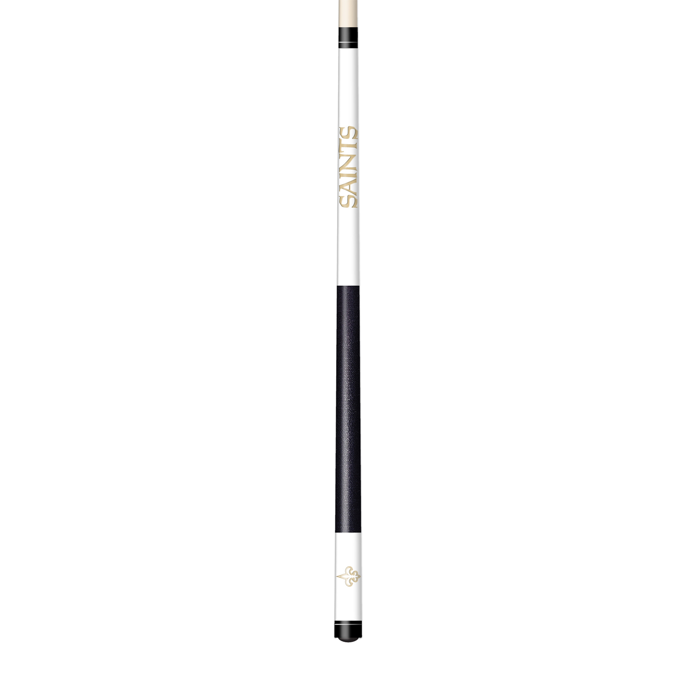 saints laser etched maple billiard cue with linen wrap