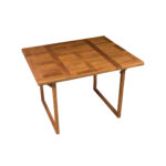 45" Brown Solid Wood Folding Outdoor Teak Side Table