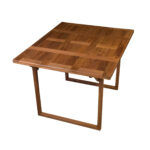 45" Brown Solid Wood Folding Outdoor Teak Side Table