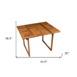 45" Brown Solid Wood Folding Outdoor Teak Side Table