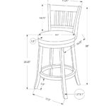 23 Inch Gray Faux Leather Swivel Bar Stools with Backs (Set of 2)
