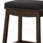 30 Inch Black and Espresso Backless Bar Stools (Set of 2)