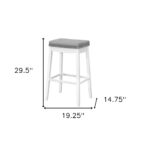 30 Inch Gray and White Faux Leather Bar Stools (Set of 2)