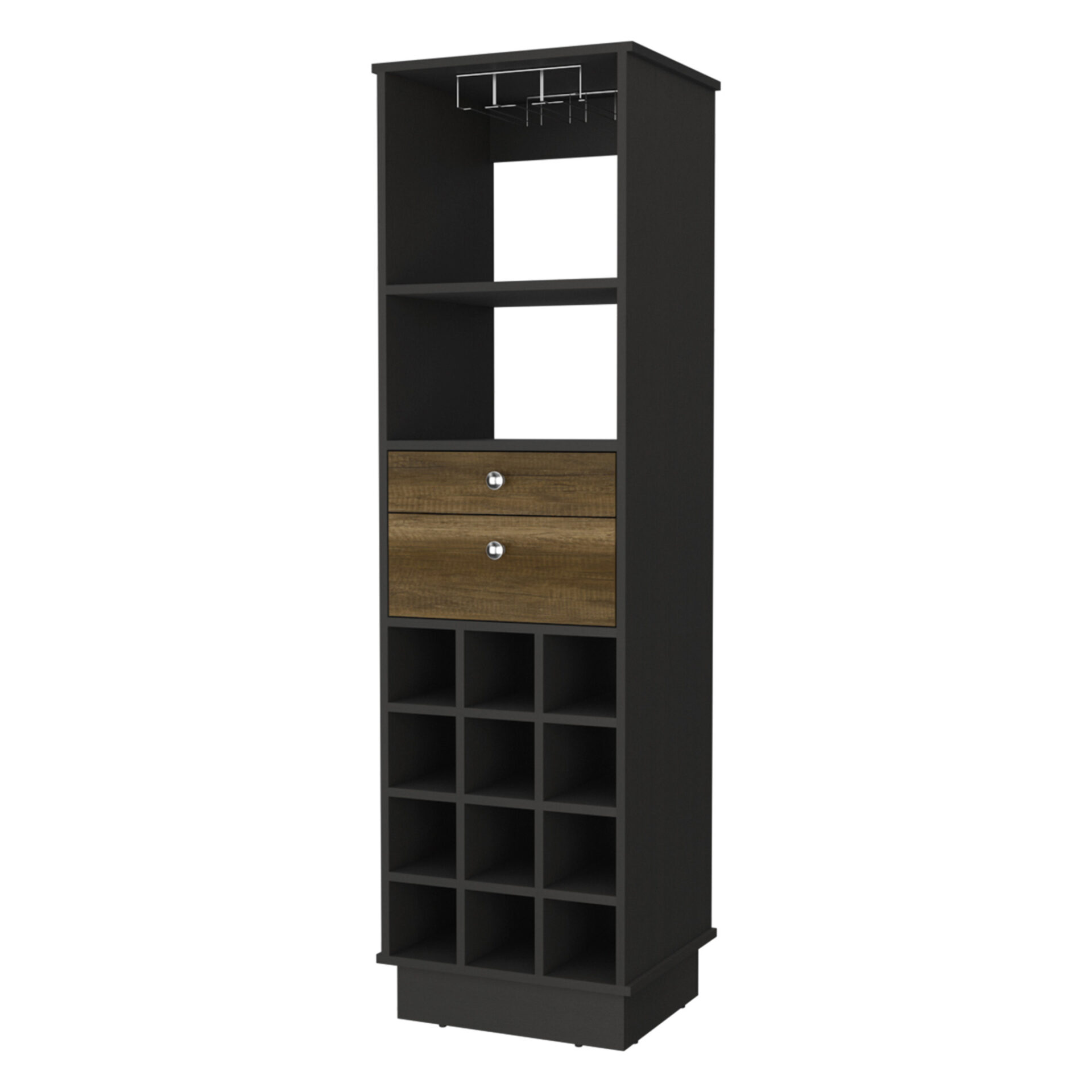 18-Inch Black Traditional Bar Cabinet With Drawers and Shelves 3 18-Inch Black Traditional Bar Cabinet With Drawers and Shelves - Image 3