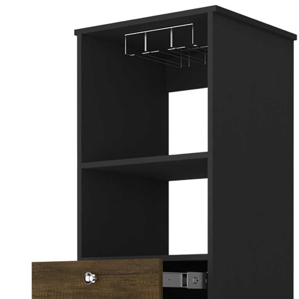 18-Inch Black Traditional Bar Cabinet With Drawers and Shelves 5 18-Inch Black Traditional Bar Cabinet With Drawers and Shelves - Image 5