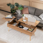 47 Inch Split Lift-Top Coffee Table with Hidden Storage
