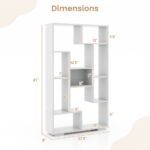 Geometric 47 Inch Tall Bookshelf with Open Shelves