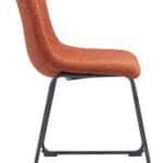 Sculpted Burnt Orange Dining Chair with Metal Base (Set of 2)