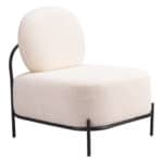 Teddy Fabric Accent Chair with Powder-Coated Steel Legs