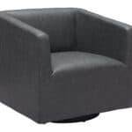 Modern Gray Faux Leather Chair with Steel Legs and Armrests 9 Modern Gray Faux Leather Chair with Steel Legs and Armrests