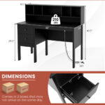 48 Inch Computer Desk with Hutch Drawers and Charging Station 26 48 Inch Computer Desk with Hutch Drawers and Charging Station