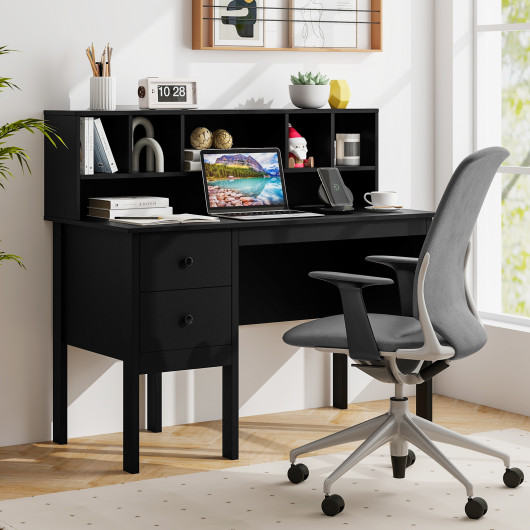 48 Inch Computer Desk with Hutch Drawers and Charging Station 13 48 Inch Computer Desk with Hutch Drawers and Charging Station - Image 13