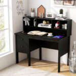 48 Inch Computer Desk with Hutch Drawers and Charging Station 22 48 Inch Computer Desk with Hutch Drawers and Charging Station