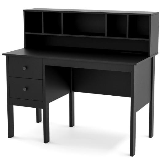 48 Inch Computer Desk with Hutch Drawers and Charging Station 10 48 Inch Computer Desk with Hutch Drawers and Charging Station - Image 10