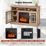 48 Inch Electric Fireplace TV Stand with Storage Cabinets