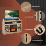 48 Inch Electric Fireplace TV Stand with Storage Cabinets