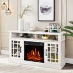 48 Inch Electric Fireplace TV Stand with Storage Cabinets