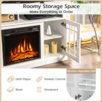 48 Inch Electric Fireplace TV Stand with Storage Cabinets