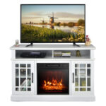 48 Inch Electric Fireplace TV Stand with Storage Cabinets