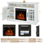 48 Inch Electric Fireplace TV Stand with Storage Cabinets