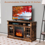 48 Inch Electric Fireplace TV Stand with Storage Cabinets