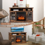 48 Inch Electric Fireplace TV Stand with Storage Cabinets