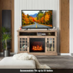 48 Inch Electric Fireplace TV Stand with Storage Cabinets