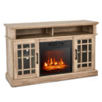 48 Inch Electric Fireplace TV Stand with Storage Cabinets