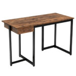 48 Inch Metal Frame Computer Desk with Drawer and Adjustable Pads