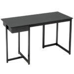 48 Inch Metal Frame Computer Desk with Drawer and Adjustable Pads