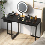 48 Inch Metal Frame Computer Desk with Drawer and Adjustable Pads