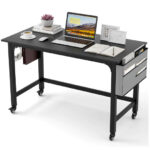 48 Inch Mobile Computer Desk with Durable Metal Frame 32 48 Inch Mobile Computer Desk with Durable Metal Frame