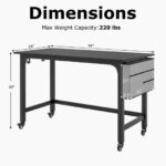 48 Inch Mobile Computer Desk with Durable Metal Frame 33 48 Inch Mobile Computer Desk with Durable Metal Frame