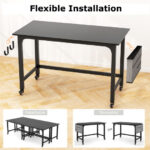 48 Inch Mobile Computer Desk with Durable Metal Frame 34 48 Inch Mobile Computer Desk with Durable Metal Frame