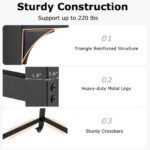 48 Inch Mobile Computer Desk with Durable Metal Frame 35 48 Inch Mobile Computer Desk with Durable Metal Frame