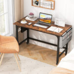 48 Inch Mobile Computer Desk with Durable Metal Frame 36 48 Inch Mobile Computer Desk with Durable Metal Frame