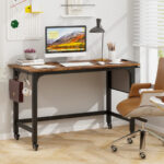 48 Inch Mobile Computer Desk with Durable Metal Frame 37 48 Inch Mobile Computer Desk with Durable Metal Frame