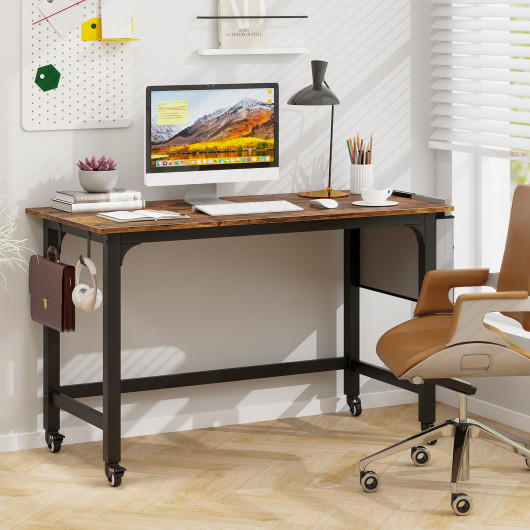48 Inch Mobile Computer Desk with Durable Metal Frame 16 48 Inch Mobile Computer Desk with Durable Metal Frame - Image 16