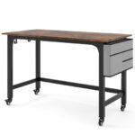 48 Inch Mobile Computer Desk with Durable Metal Frame 38 48 Inch Mobile Computer Desk with Durable Metal Frame