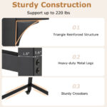 48 Inch Mobile Computer Desk with Durable Metal Frame 41 48 Inch Mobile Computer Desk with Durable Metal Frame
