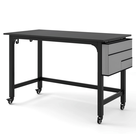 48 Inch Mobile Computer Desk with Durable Metal Frame 10 48 Inch Mobile Computer Desk with Durable Metal Frame - Image 10