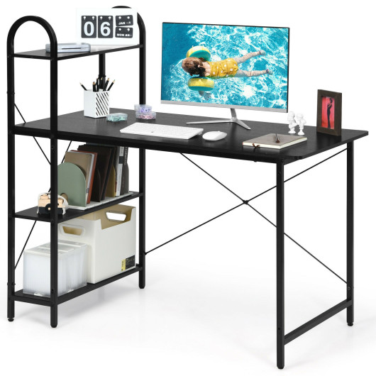 48-Inch Reversible Computer Desk with Shelves for Small Spaces 11 48-Inch Reversible Computer Desk with Shelves for Small Spaces - Image 11