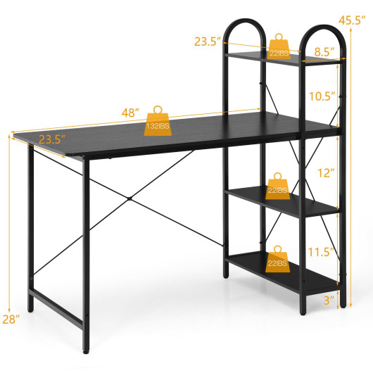 48-Inch Reversible Computer Desk with Shelves for Small Spaces 12 48-Inch Reversible Computer Desk with Shelves for Small Spaces - Image 12