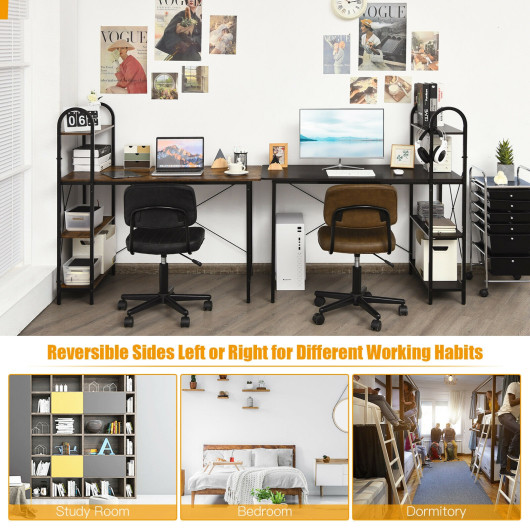 48-Inch Reversible Computer Desk with Shelves for Small Spaces 13 48-Inch Reversible Computer Desk with Shelves for Small Spaces - Image 13