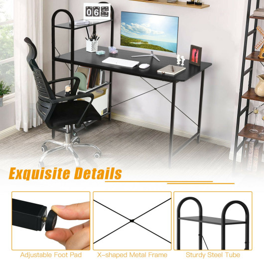 48-Inch Reversible Computer Desk with Shelves for Small Spaces 14 48-Inch Reversible Computer Desk with Shelves for Small Spaces - Image 14