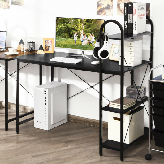 48-Inch Reversible Computer Desk with Shelves for Small Spaces 9 48-Inch Reversible Computer Desk with Shelves for Small Spaces - Image 9