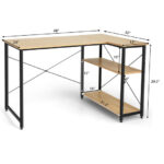 48 Inch Reversible L Shaped Desk with Adjustable Shelf 33 48 Inch Reversible L Shaped Desk with Adjustable Shelf
