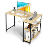 48 Inch Reversible L Shaped Desk with Adjustable Shelf 34 48 Inch Reversible L Shaped Desk with Adjustable Shelf