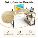 48 Inch Reversible L Shaped Desk with Adjustable Shelf 35 48 Inch Reversible L Shaped Desk with Adjustable Shelf