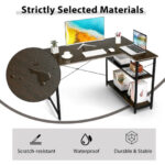 48 Inch Reversible L Shaped Desk with Adjustable Shelf 37 48 Inch Reversible L Shaped Desk with Adjustable Shelf